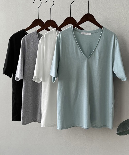 miniministore tシャツ vネックtシャツ レディース 綿100