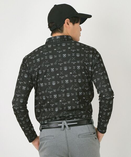 adabat（アダバット） ポロシャツ クラブプリント長袖ポロシャツ