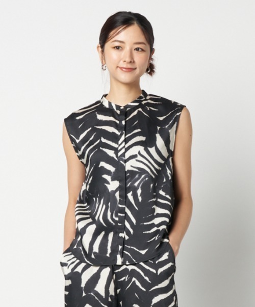 ブラウス シャツ ARGENTI PRINT SLEEVELESS BLOUSE レディース