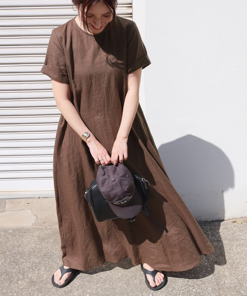 JOURNAL STANDARD ワンピース 「追加」リネンハーフスリーブ