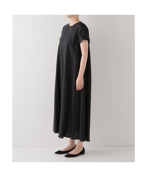 JOURNAL STANDARD リネンハーフスリーブマキシフレアワンピース 追加》リネンハーフスリーブマキシフレアワンピース