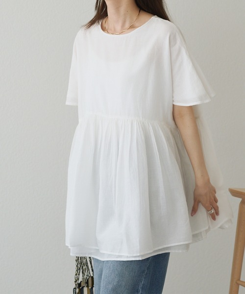 pual ce cin 「PUAL CE CIN」 半袖チュニック FREE ベージュ