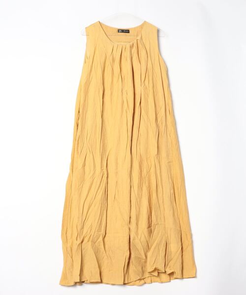 「FREE STYLISTS」 ノースリーブワンピース L イエロー レディース_画像9