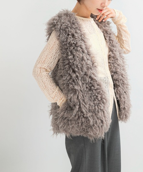 ベスト ジレ TISSAVELファーベスト レディース : ZOZOTOWN Yahoo