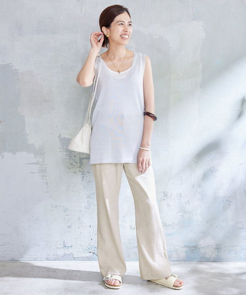 「IENA」 パンツ 36 ネイビー レディース_画像2