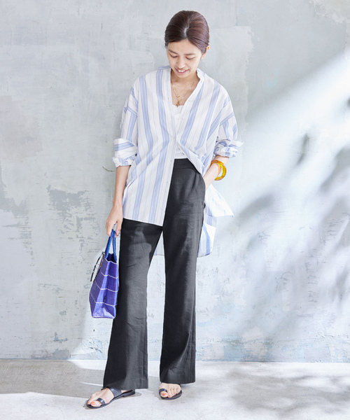 「IENA」 パンツ 36 ネイビー レディース_画像3