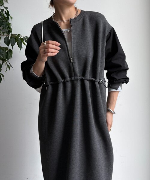 MONCLER スウェット 異素材 切替 ワンピース ワンポイント M 異素材イレギュラー切替ワンピース ［Soiunique］ 通販【ニッセン】