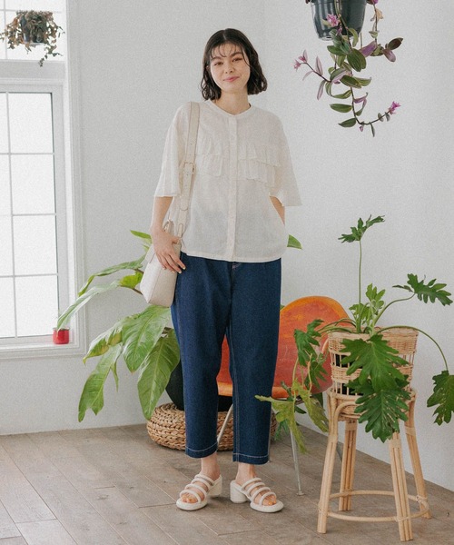 「niko and...」 半袖ブラウス MEDIUM ブラック レディース_画像3