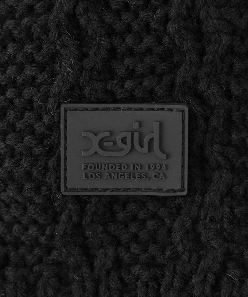 X-girl（エックスガール） マフラー ストール RUBBER PATCH KNIT SCARF