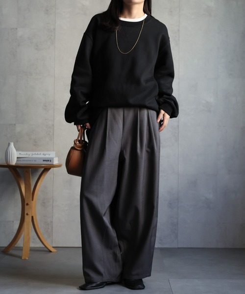 ap retro トレーナー スウェット レイヤード風裏起毛Bigトレーナー