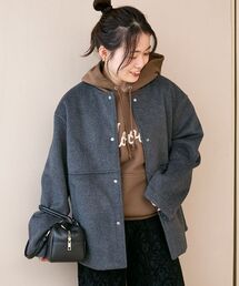 le.coeur blanc（ルクールブラン） ノーカラーコート コート ニット