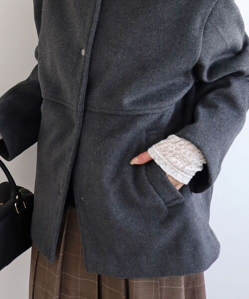 le.coeur blanc（ルクールブラン） ノーカラーコート コート ニット