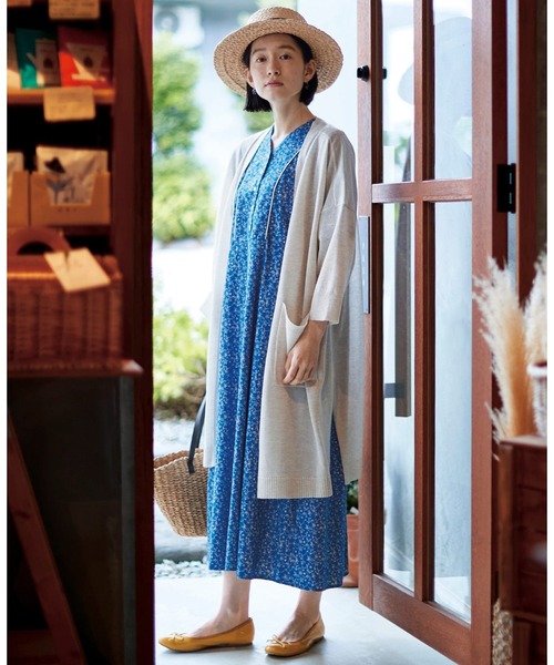 「Sunny clouds」 半袖ワンピース MEDIUM ブルー レディース_画像4