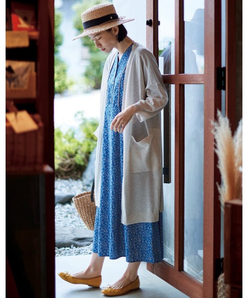「Sunny clouds」 半袖ワンピース MEDIUM ブルー レディース_画像6
