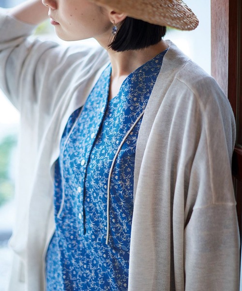 「Sunny clouds」 半袖ワンピース MEDIUM ブルー レディース_画像7