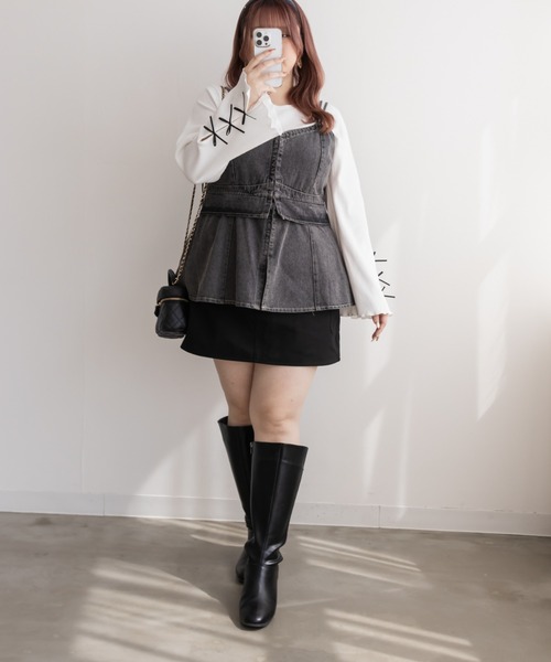 「CLETTE」 ノースリーブトップス LL ブラック レディース_画像2