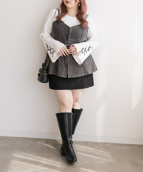 「CLETTE」 ノースリーブトップス LL ブラック レディース_画像6
