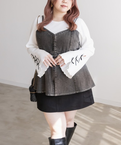 「CLETTE」 ノースリーブトップス LL ブラック レディース_画像7
