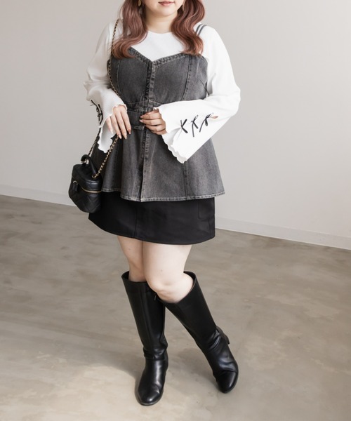 「CLETTE」 ノースリーブトップス LL ブラック レディース_画像9