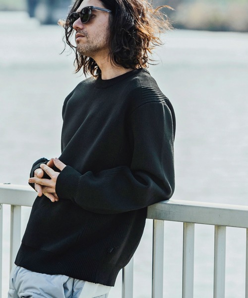 「+phenix」 長袖ニット M チャコールグレー メンズ_画像3