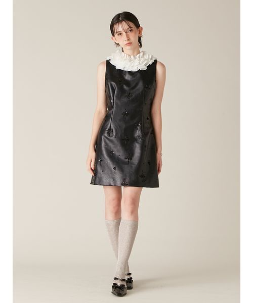 LILY BROWN [L.B CANDYフリルカラー付き2wayミニワンピース L.B CANDY STOCK]フリルカラー付き2wayミニワンピース(Hearts2Hearts