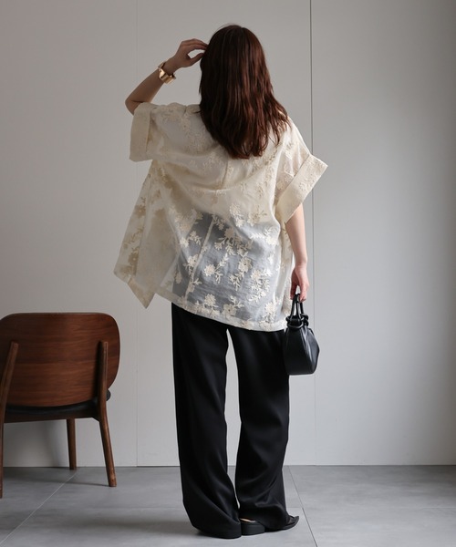 「ap retro」 テーラードジャケット FREE グレイッシュベージュ レディース_画像8