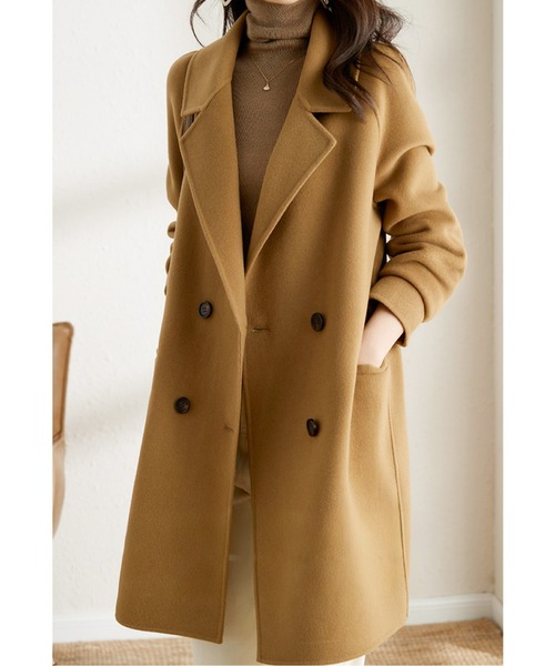 コート チェスターコート ミドル丈ダブルボタンチェスターコート