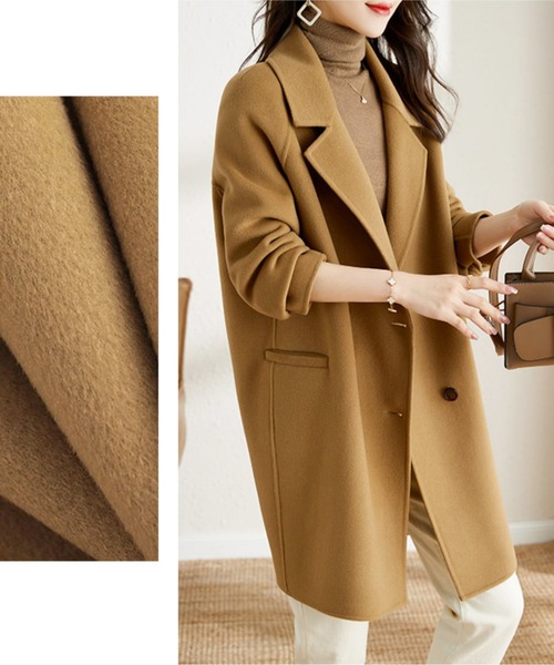 コート チェスターコート ミドル丈ダブルボタンチェスターコート