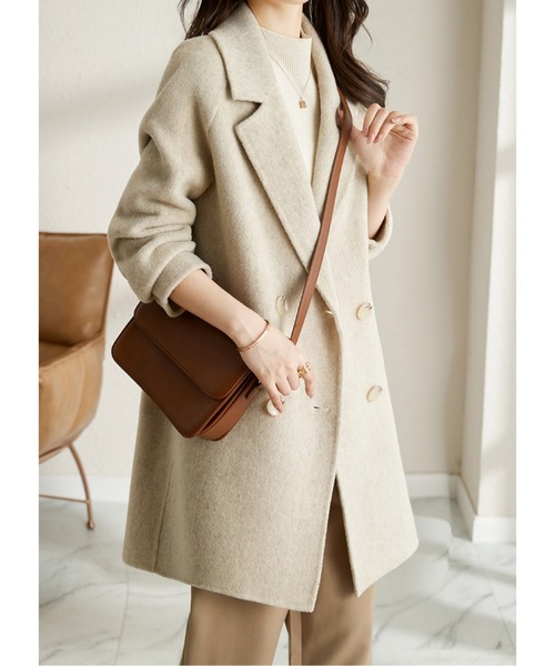 コート チェスターコート ミドル丈ダブルボタンチェスターコート