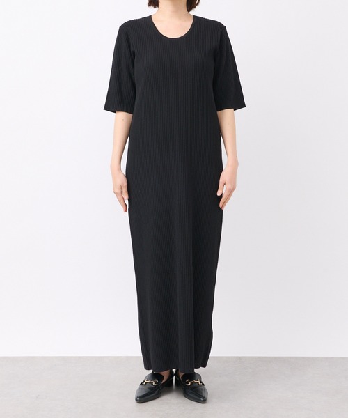 リブドロワ　RIVEDROITE ニットワンピース　ロング　黒　38 サイズ RIVE DROITE（リヴドロワ） 長袖ワンピース 38 ブラック レディース