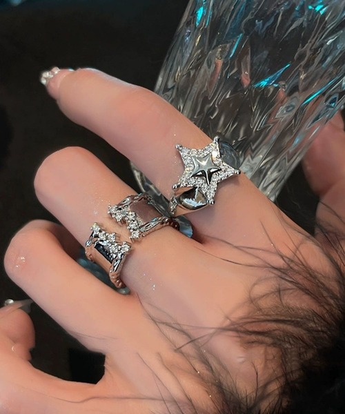 指輪 リング 「456685」デザインリング2点セット(RZ) レディース