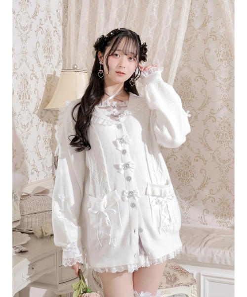 NOEMIE（ノエミー） カーディガン メニーリボンケーブルセーラカーデ