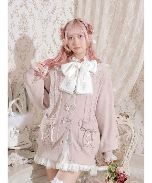 NOEMIE（ノエミー） カーディガン メニーリボンケーブルセーラカーデ