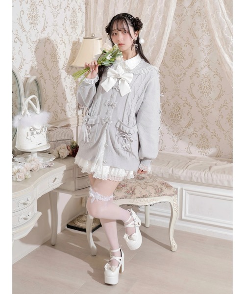 NOEMIE（ノエミー） カーディガン メニーリボンケーブルセーラカーデ