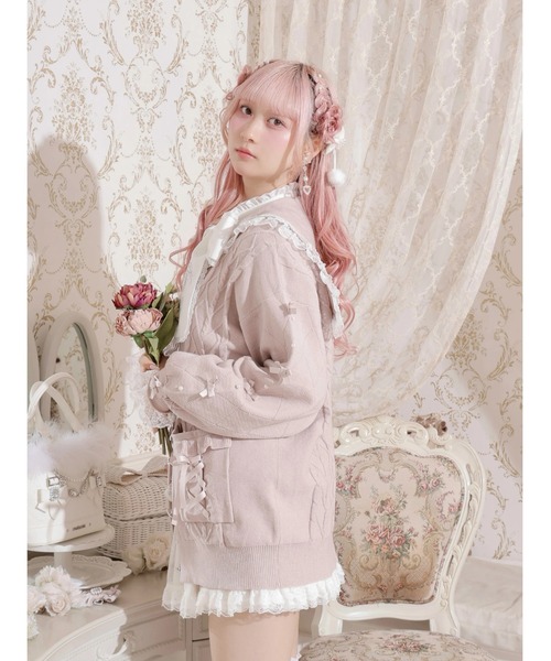 NOEMIE（ノエミー） カーディガン メニーリボンケーブルセーラカーデ