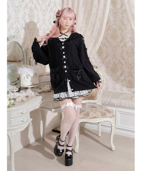 Moi-même-Moitié　レースフリルカーディガン（初期）黒 レースフリルカーディガン – poláura OFFICIAL ONLINE STORE