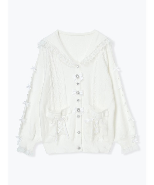 NOEMIE（ノエミー） カーディガン メニーリボンケーブルセーラカーデ