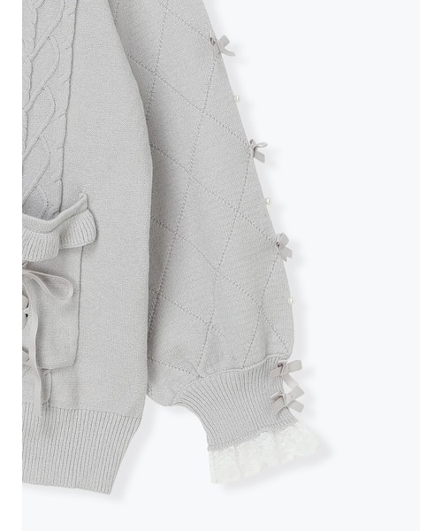 NOEMIE（ノエミー） カーディガン メニーリボンケーブルセーラカーデ