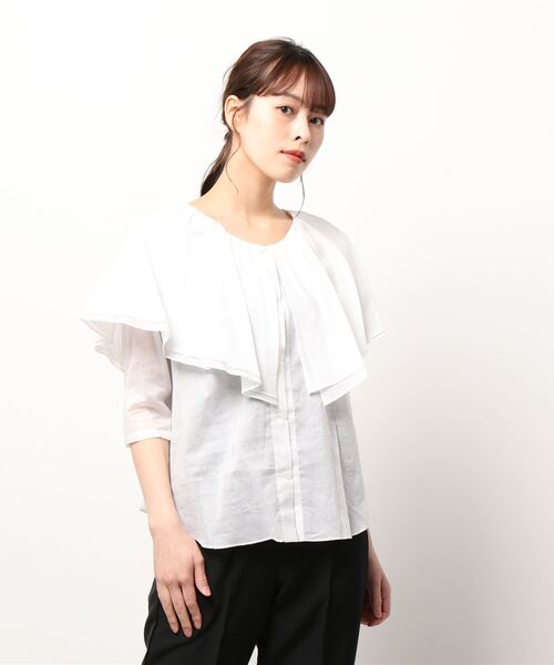 「TITE IN THE STORE」 7分袖ブラウス 38 ブラック レディース_画像4