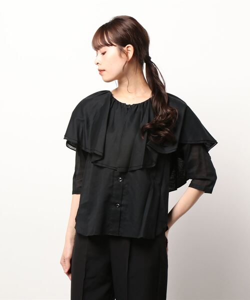 「TITE IN THE STORE」 7分袖ブラウス 38 ブラック レディース_画像5