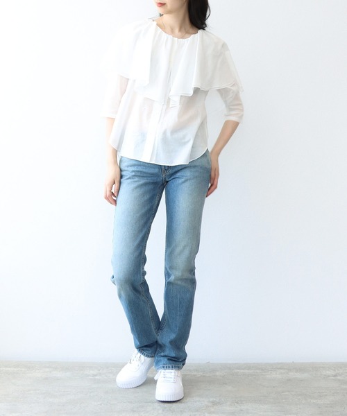 「TITE IN THE STORE」 7分袖ブラウス 38 ブラック レディース_画像6