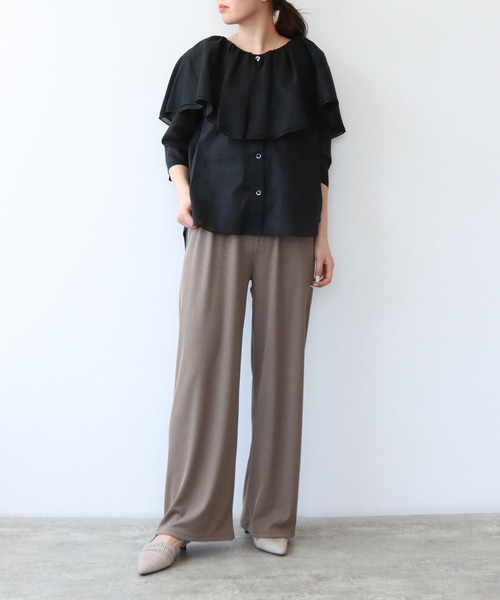 「TITE IN THE STORE」 7分袖ブラウス 38 ブラック レディース_画像8