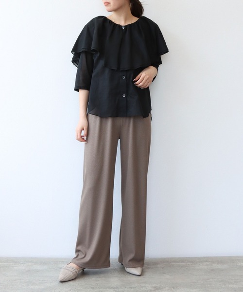 「TITE IN THE STORE」 7分袖ブラウス 38 ブラック レディース_画像9