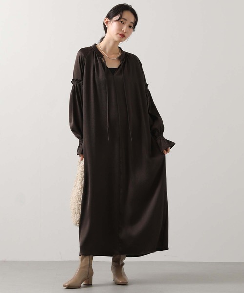 Gready Brilliant 長袖 ワンピース チュール チャコールグレー Gready Brilliant 長袖 ワンピース チュール チャコールグレー