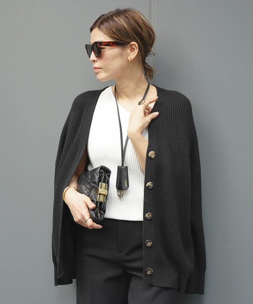 Deuxieme Classelatest カーディガン ブラック Deuxieme Classe（ドゥーズィエムクラス） ニットカーディガン
