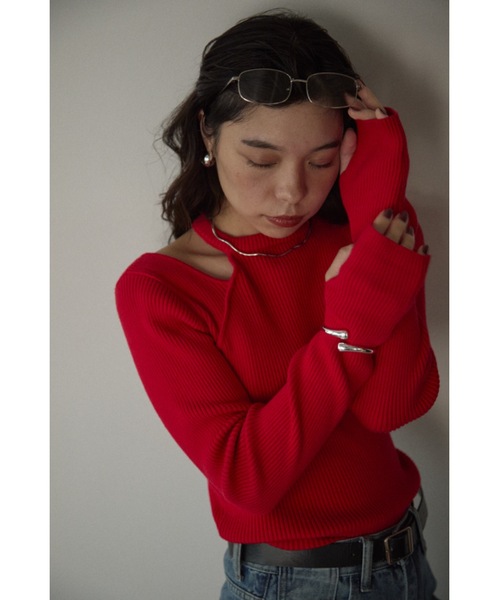 「DRWCYS」 長袖ニット FREE レッド レディース_画像6