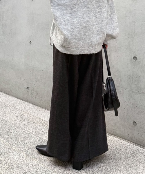 AD2015 15AW ウールカシミヤパンツ 黒 スラックス archive archives（アルシーヴ） スラックス パンツ ベルト付ウールタック