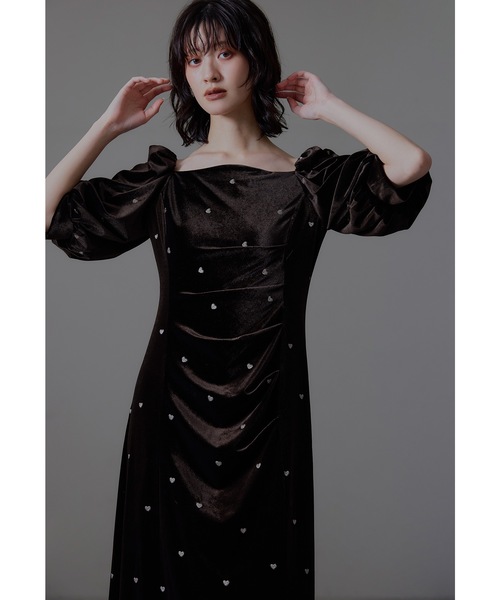 et.UNiVER スウィートハートベロアドレス bflat｜スイートハートベロアドレス 結婚式 二次会 成人式 同窓会