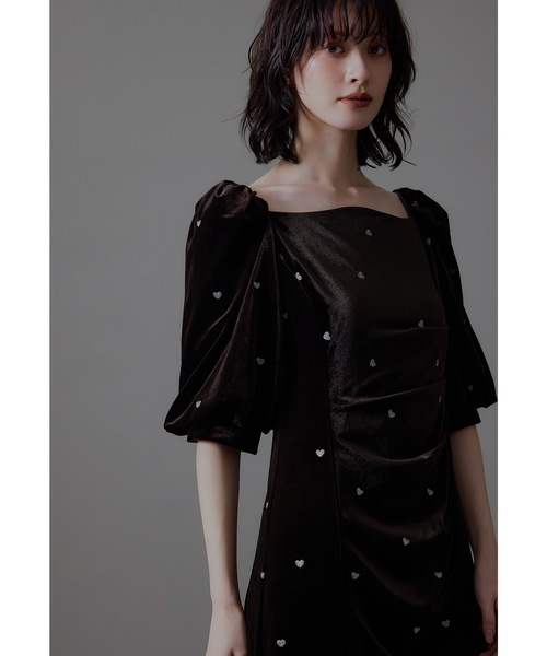 niana（ニアナ） ドレス スイートハートベロアドレス 結婚式 二次会