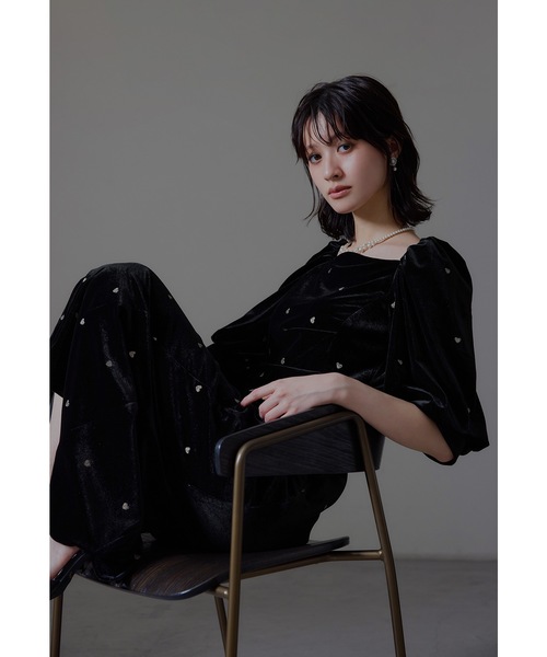 niana（ニアナ） ドレス スイートハートベロアドレス 結婚式 二次会